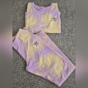 Adidas Kids Purple and Yellow 2 Piece Set